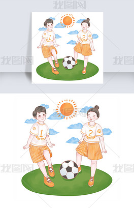 踢足球的小孩简笔画