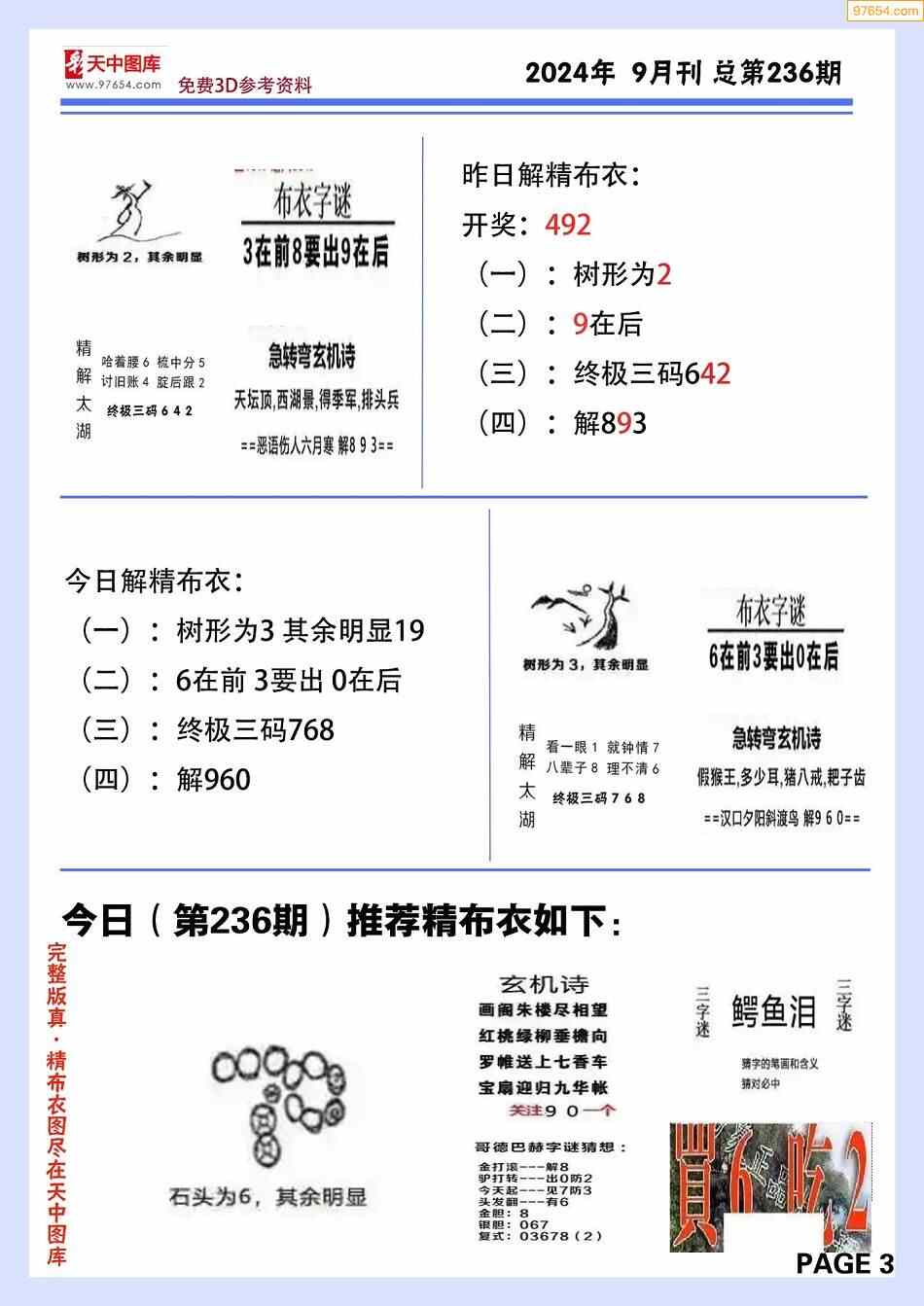福彩3D天天彩图报纸全解析