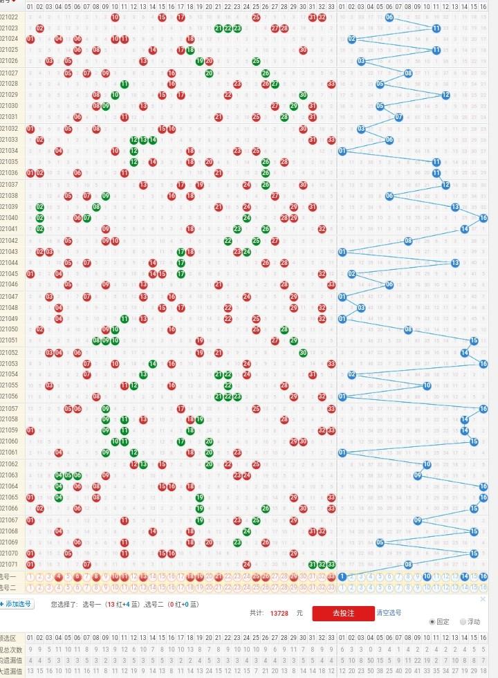 双色球基本走势图综合版带连线图，揭示彩票背后的秘密与策略分析