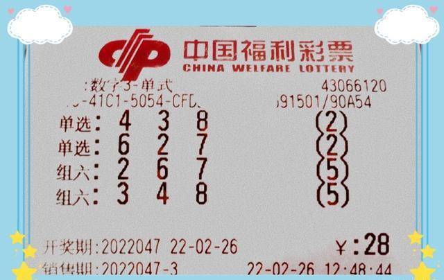 揭秘彩票奥秘，关于2023年第047期3D开奖结果的查询与解析