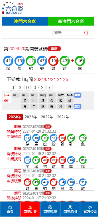 香港和澳门开彩结果历史